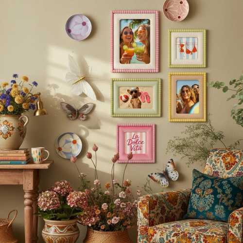 Beaded Coastal Picture Frame: Summer Beach House Decor