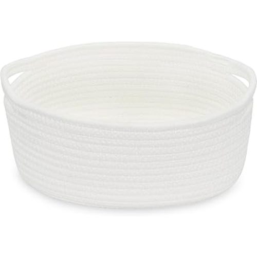 ABenkle Small Woven Basket, Cute Small Basket, Rope Room Shelf Storage Basket, Cat Dog Toys Basket Chest Box, Empty Decorative Gift Basket, 12"x 8" x 5"