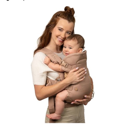 Infantino Flip Luxe 4-in-1 Convertible Baby Carrier, Ergonomic Infant to Toddler Carrier, Updated Lumbar Support, Premium Herringbone Fabric, Elevated Accents, Hands-Free Comfort, 7–35 lbs, Affogato