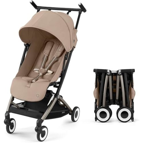 Cybex Libelle 2 Travel pockit Baby Stroller - Lightweight Carry-On Travel Stroller for Airplane with One-Hand Recline, Compatible with CYBEX Car Seats, Almond Beige