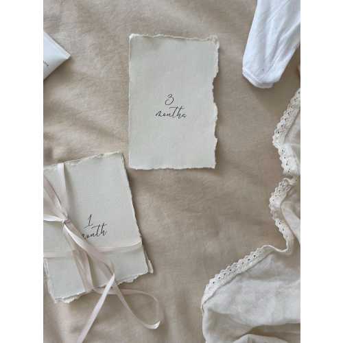 Baby milestone cards from handmade cotton paper | 1-12 months