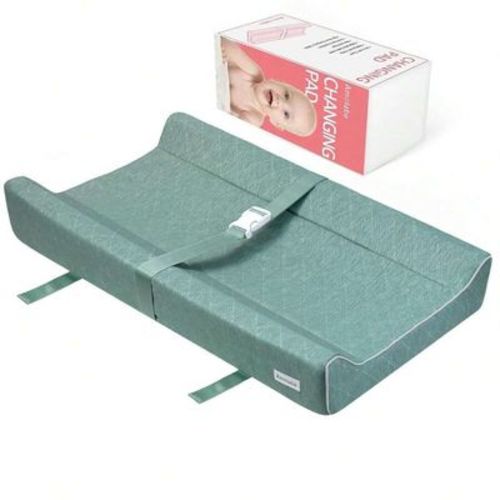 CPPSLEE Infant Diaper Changing Pad for Dresser with Washable Cover and Secure Strap-Green