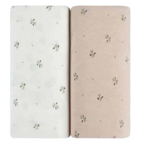 Sage Floral Print 2-Pack Fitted Crib Sheet Set – Ely's & Co.