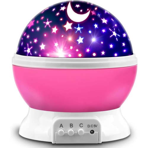 Woaeety Girls Toys Age 6-8 Star Projector Night Light for Kids Glow in The Dark Stars Room Lights Birthday Gifts for 2-9 Year Old Girls Teen Baby Toddler - Pink