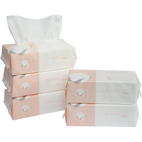 Careboree Extra Thick Dry Wipe, 100% Cotton, Lint-Free Cotton Tissues (5 Pack)