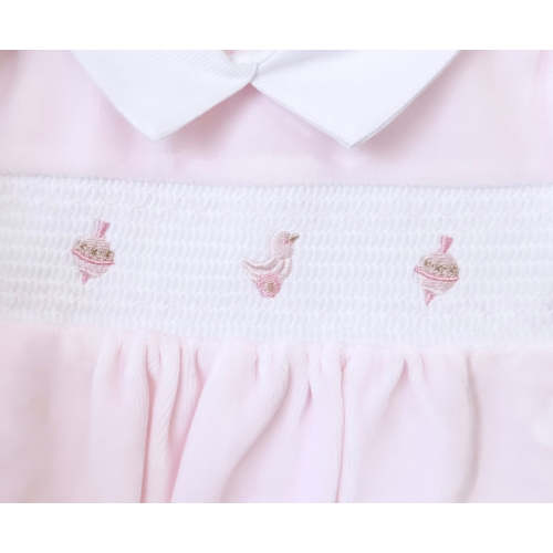 Newborn Smocked Classic Toys Sleepsuit - Pink