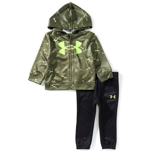 Under Armour Baby Boys Long-Sleeve Printed Fleece Hoodie Jacket & Coordinating Solid Fleece Jogger Pants Set
