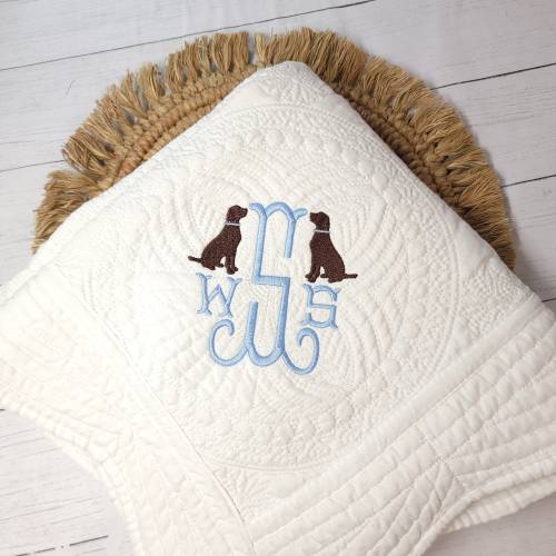Embroidered Heirloom Baby Quilt, 100% Cotton, Monogrammed Keepsake