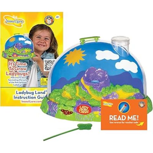 Insect Lore Ladybug Land | Ladybug Growing Kit Habitat | Redeem Voucher For Live Ladybug Larvae