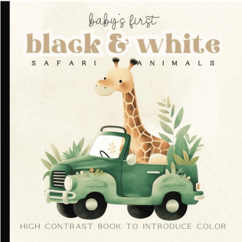 Baby's First Book Black and White: Safari Animals Watercolor High-Contrast Images for Newborns - 12 Month Old | Nursery Decor | Images for Visual Development | Paperback | 6 x 6 inches
