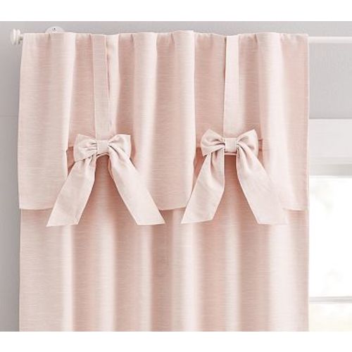 Evelyn Bow Valance Curtain, 96", Blush