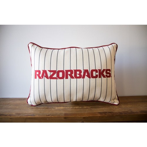 Razorbacks Baseball Pinstripe Pillow