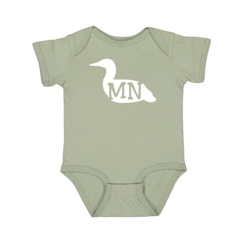Rocket Bug Minnesota State Your Bird Bodysuit, Lap Shoulder Jersey for MN State Bird the Loon, Newborn Baby Girl & Boy Gift