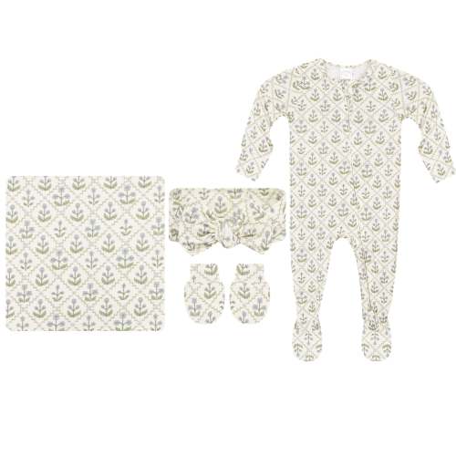 Etta Newborn Headband Bundle + Zipper Footie