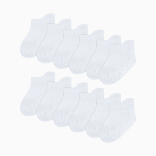 Huggies Gripper Socks (12 Pack) - White, 0-6 M