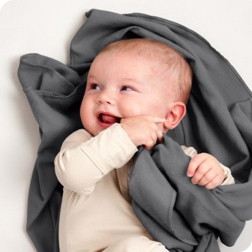 Grey 100% Cotton Flannel Receiving Blanket - 6 Pack by Bare Home