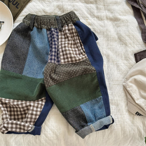 Kid Boy Contrast Patch Harem Pants