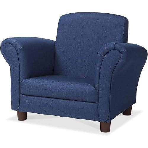 Melissa & Doug Denim Fabric Child’s Armchair (Kid’s Furniture, 23”L x 17.5”W x 18.3”H) Children's Furniture, Child's Reading Chair, Chairs for Toddlers, Oversized Kid's Armchair