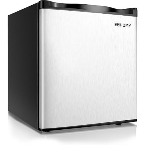 EUHOMY 1.1 Cu.ft Upright Freezer, Mini Freezer for Dorm, Silver