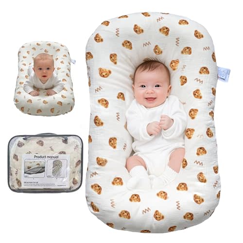 Baby Lounger, Newborn Lounger with Breathable & Soft Cover for Floor, Couch & Travel, 0-24 Months Newborn Babies Essentials Gifts. (1 Cover Included)