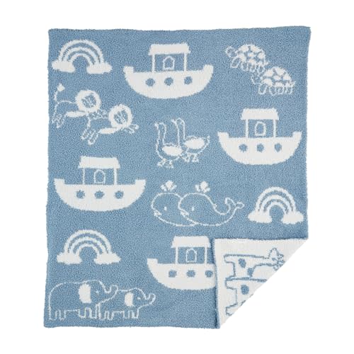 Mud Pie Kids Noahs Ark Chenille Blanket; 34" x 28"