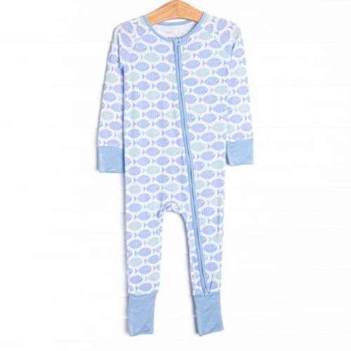 With the Tide Bamboo Zippy Pajama, Blue – Stitchy Fish