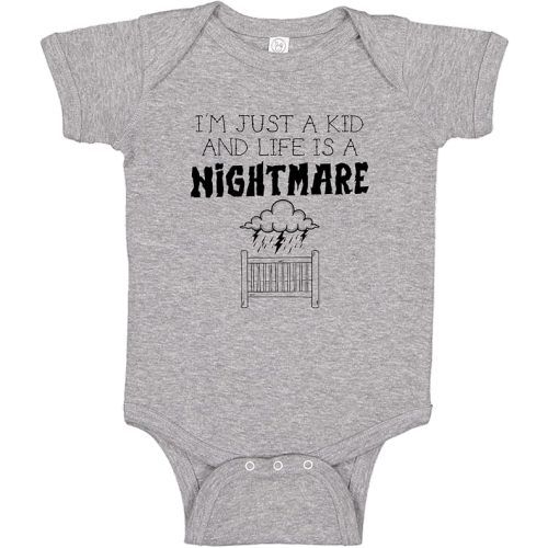 I'm Just A Kid and Life is A Nightmare Baby One Piece Bodysuit Or Toddler Shirt Pop Punk Emo Kid Outfit