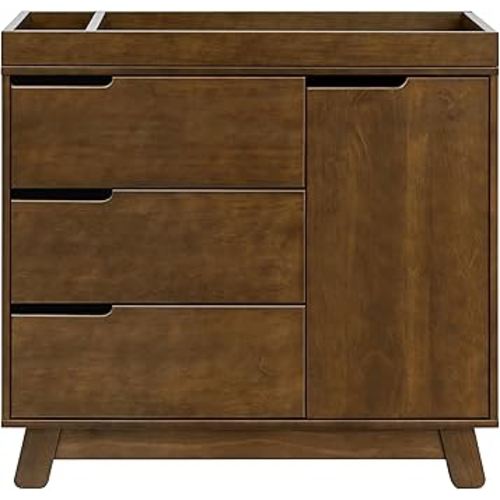 Babyletto Hudson Changing Table Dresser Combo w/Removable Tray - GREENGUARD Gold Certified 3-Drawer Baby Dresser with Table Top & Side Cabinet - Diaper Changing Station for Nursery, Easy to Assemble