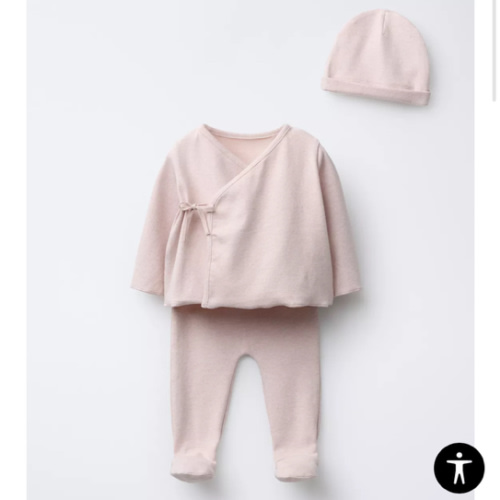 NEWBORN SET AND POUCH - Pink marl | ZARA United States