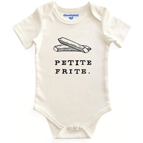 Chunky Deli Petite Frite Baby Bodysuit Gender Neutral French Foodie Outfit Soft 100% Cotton Short Sleeve One-Piece