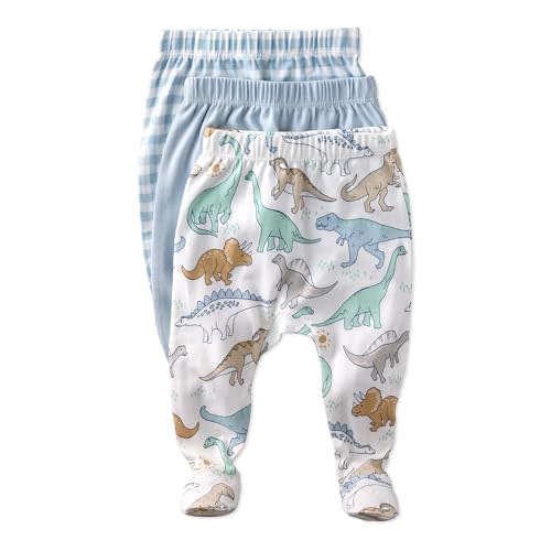 Baby Fallon 3-Pack Footed Pants 100% Organic Cotton Bottoms for Baby Boys & Girls