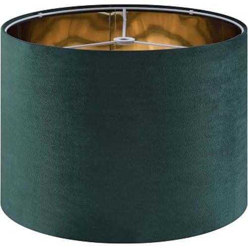 GO&SO Green Velvet Drum Lamp Shade, 13" x 13" x 10"