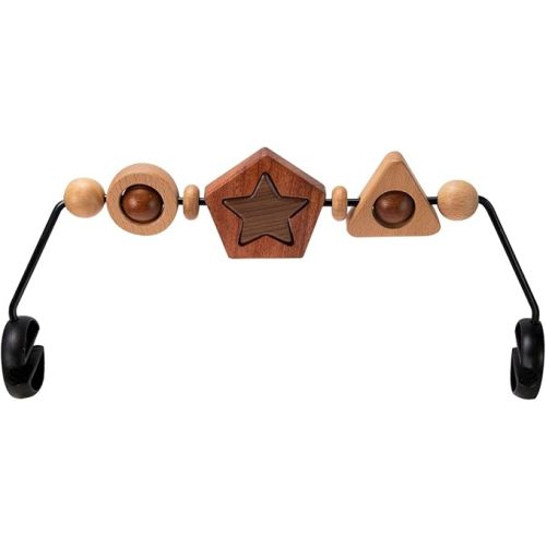 Baby Bouncer Toy Bar Wooden Compatible with Baby Bjorn, Bouncer Toy Attachment Tight and Secure Fit, So Fun to Watch, Touch and Spin for Babies All Ages - Geometric Shapes