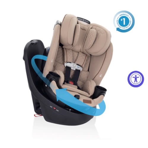 Revolve360 Slim 2-in-1 Rotating Car Seat with Green & Gentle Fabric