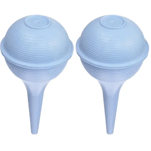 DMI Baby Nasal Aspirator, Ear Syringe, Clears Airway & Nasal Passages, Gentle Suction, Portable & Lightweight, Doubles as Earwax Removal Tool, Blue (Pack of 2)