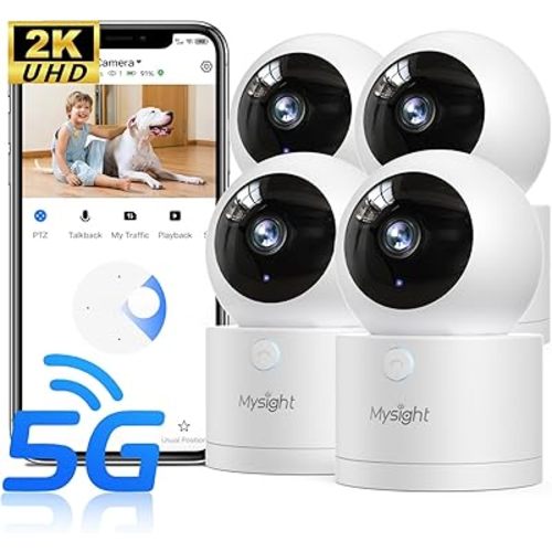 [5G & 2.4G] 2K Pan/Tilt Security Cameras for Home Security Indoor, AI Voice Change for 2-Way Talk, Motion Detection, 24/7 SD Recording/Cloud Storage, Baby Monitor/dog/Pet Camera with Phone App, 4