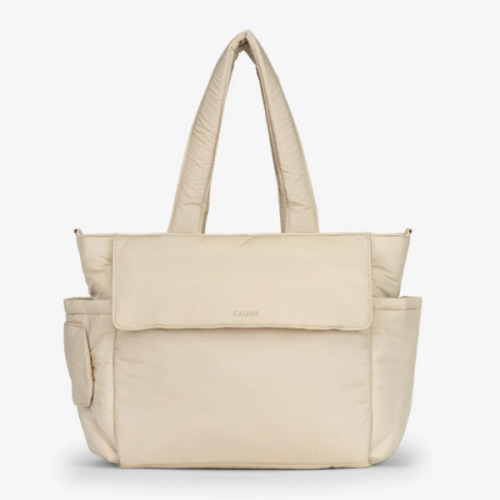 Diaper Tote Bag with Laptop Sleeve - OATMEAL