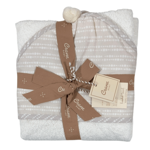 Crane Baby Hooded Towel, Cove Dot