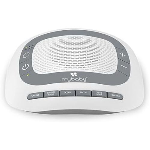 MyBaby SoundSpa White Noise Machine for Babies | 6 Soothing Lullabies for Newborns, Sound Therapy for Travel, Relaxing, Kids, Newborns, Baby Songs, Adjustable Volume, Auto-off Timer, By HoMedics