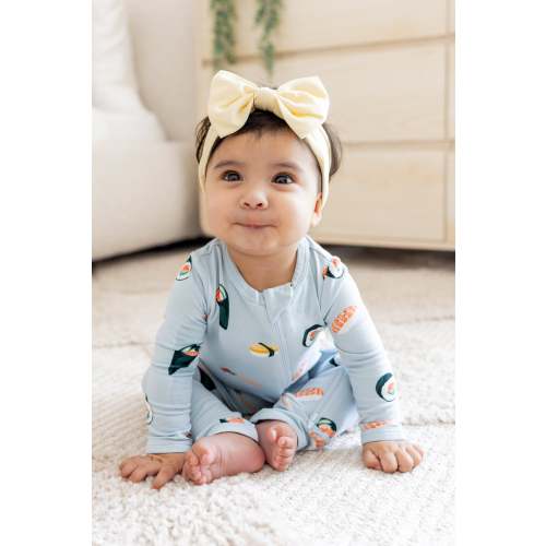 Zippered Romper in Ice Sushi