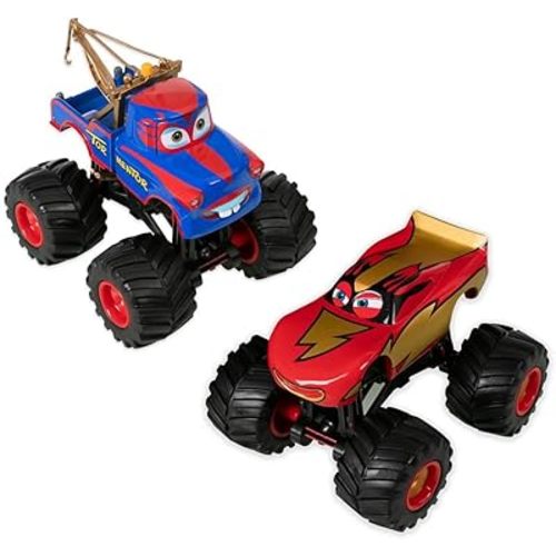 Disney Store Official Monster Truck Frightening McMean and Tormentor Die Cast Set, 1:43 Scale Die Cast Metal Pixar Cars Toys with Free Rolling Wheels, Scenic Display Packaging Included