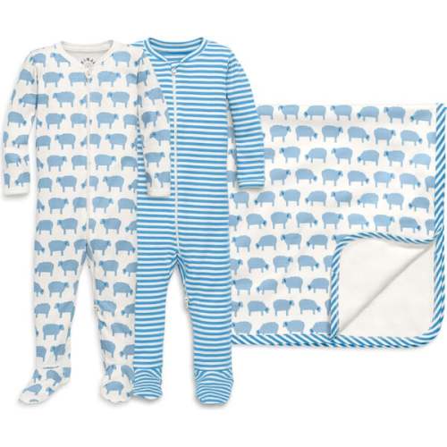 Baby Zip Footie & Blanket in Sheep, Stream Baby Sheep - Primary | Maisonette