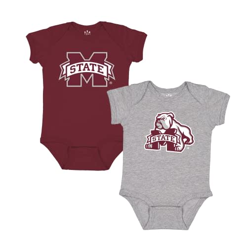 Little King NCAA Bodysuit 2 Pack Short Sleeve-100% Cotton-Infant Sizes 0-3M 6M 12M 18M