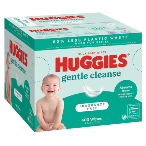 Huggies Thick Baby Wipes Fragrance Free 400 pack | Woolworths