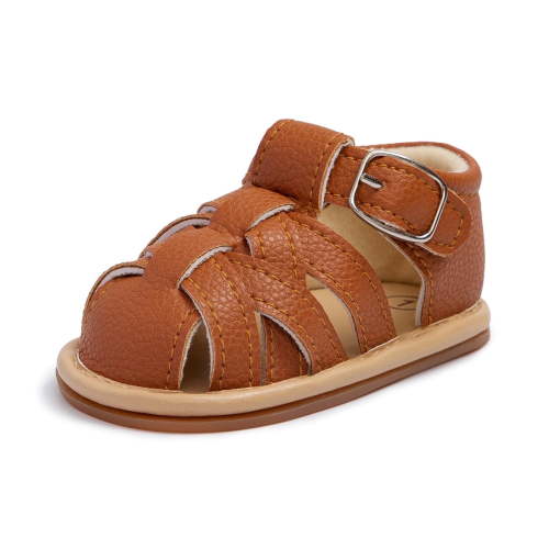 Meckior Baby Boys Girls Sandals Infant Closed Toe Crib Shoes for First Walkers 0-18 Months