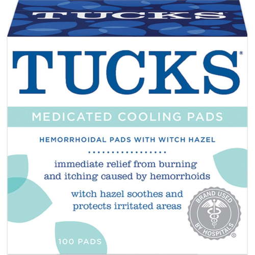 TUCKS Hemorrhoidal Healing Wipes - Medicated Cooling Pads, 100 Each