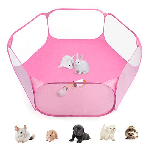 Guinea Pig Cage Rabbit Cage Indoor with Mat Playpen Perfect Size for Small Animal Pet Play Pen Easy to Clean Exercise Yard Fence Portable Tent for Hamsters, Chinchillas, Hedgehog, Puppy, Cats