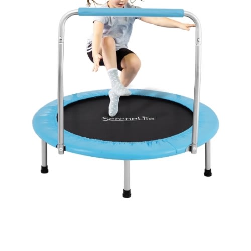 Amazon.com : Serenelife 3FT/ 36" Toddler Trampoline with Foam Handle – Foldable Mini Trampoline for Kids Ages 0–5, Indoor & Outdoor Use, Non-Slip Design, Ideal Birthday Gift : Sports & Outdoors