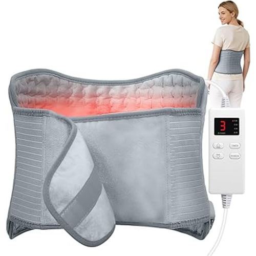 Heating Pad for Period Cramps, Electric Heat Pad with 6 Heat Levels and 4 Times Settings, Moist Heating Pad for Back Pain Relief, Neck, Shoulder, Abdomen, Birthday Gifts for Women and Men