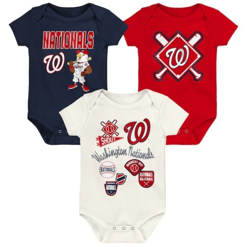 Newborn Washington Nationals Outerstuff Home Plate 3-Piece Creeper Set